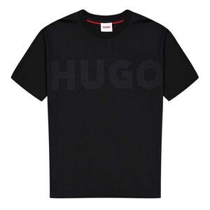 Hugo Childrens/Kids Logo Embellished T-Shirt / Black